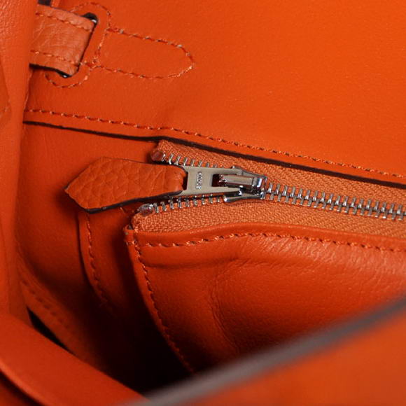 Hermes Birkin 25CM Tote Bags Togo Leather Orange Silver Hermes Birkin 25CM Tote Bags Togo Leather Orange Silver