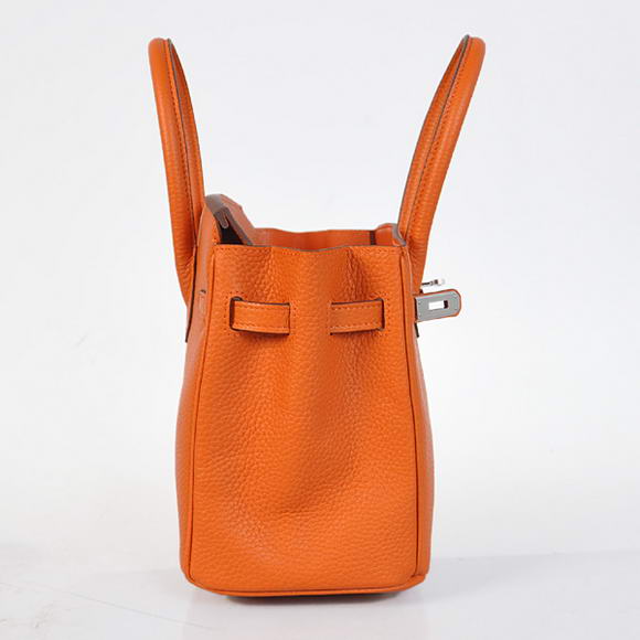 Hermes Birkin 25CM Tote Bags Togo Leather Orange Silver Hermes Birkin 25CM Tote Bags Togo Leather Orange Silver