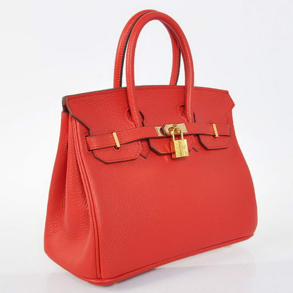 Hermes Birkin 25CM Tote Bags Togo Leather Red Godlen Hermes Birkin 25CM Tote Bags Togo Leather Red Godlen