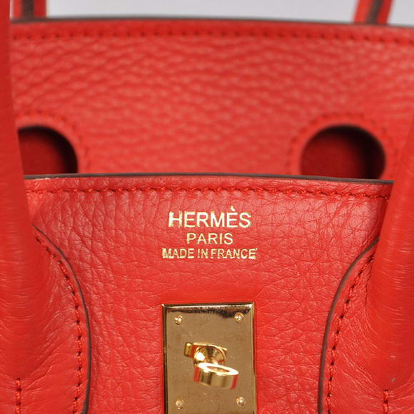 Hermes Birkin 25CM Tote Bags Togo Leather Red Godlen Hermes Birkin 25CM Tote Bags Togo Leather Red Godlen