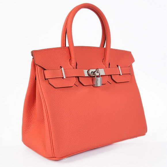 Hermes Birkin 30CM Tote Bags Pompadour Grain Leather Silver Hermes Birkin 30CM Tote Bags Pompadour Grain Leather Silver