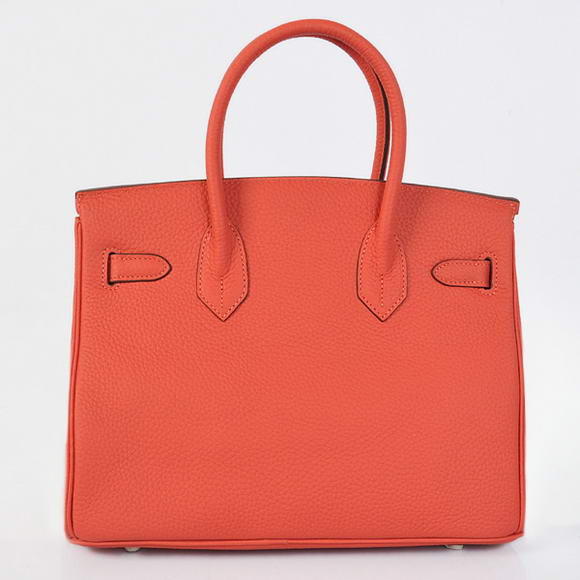Hermes Birkin 30CM Tote Bags Pompadour Grain Leather Silver Hermes Birkin 30CM Tote Bags Pompadour Grain Leather Silver