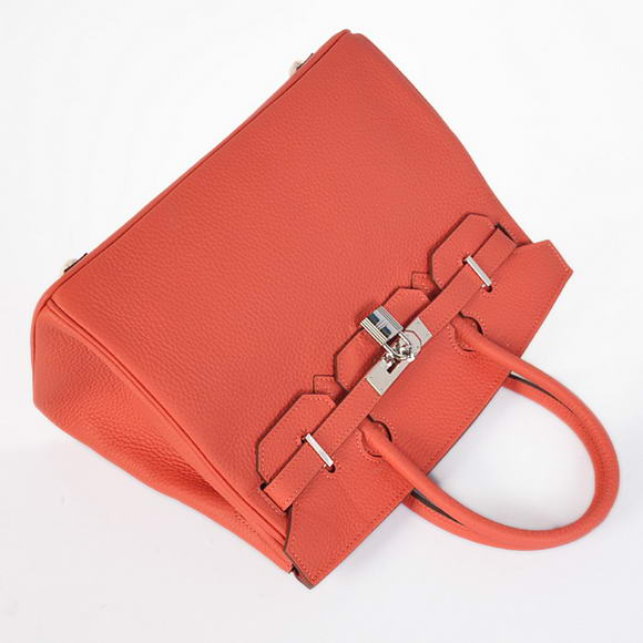 Hermes Birkin 30CM Tote Bags Pompadour Grain Leather Silver Hermes Birkin 30CM Tote Bags Pompadour Grain Leather Silver