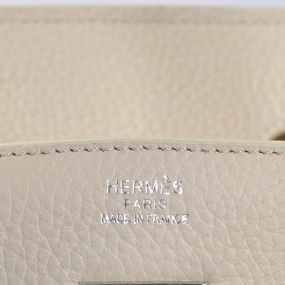 Hermes Birkin 35CM Tote Bags Togo Leather Beige Silver Hermes Birkin 35CM Tote Bags Togo Leather Beige Silver