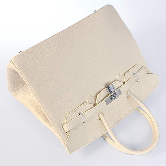 Hermes Birkin 35CM Tote Bags Togo Leather Beige Silver Hermes Birkin 35CM Tote Bags Togo Leather Beige Silver
