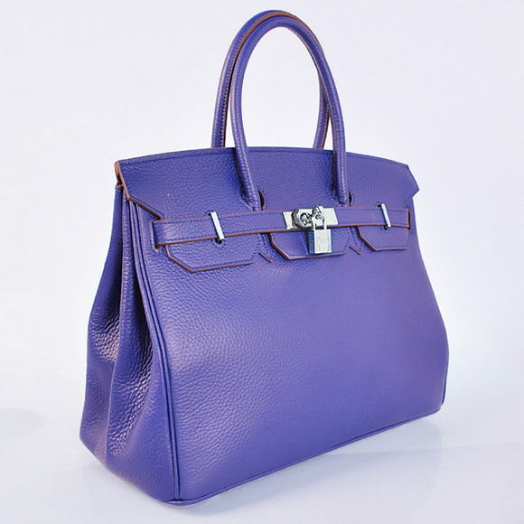 Hermes Birkin 35CM Tote Bags Togo Leather Blue Silver Hermes Birkin 35CM Tote Bags Togo Leather Blue Silver