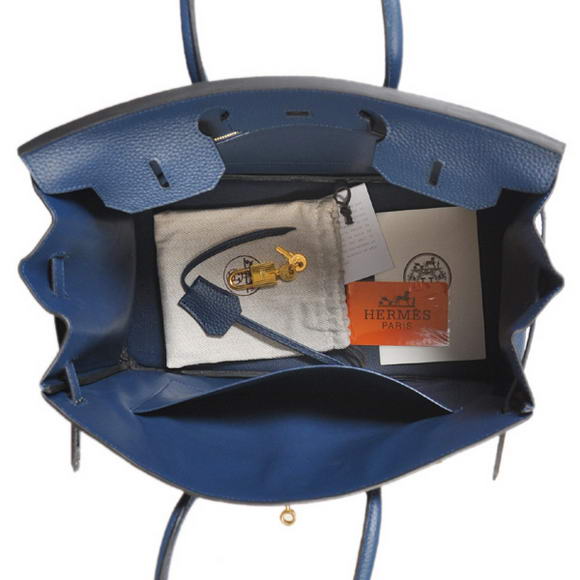 Hermes Birkin 35CM Tote Bags Togo Leather Dark Blue Golden Hermes Birkin 35CM Tote Bags Togo Leather Dark Blue Golden