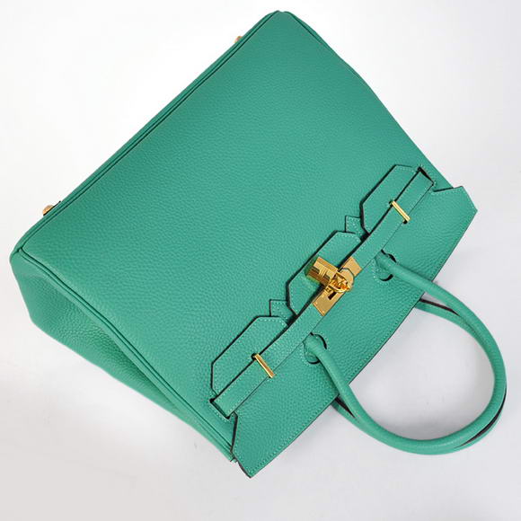 Hermes Birkin 35CM Tote Bags Togo Leather Green Golden