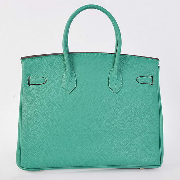 Hermes Birkin 35CM Tote Bags Togo Leather Green Silver