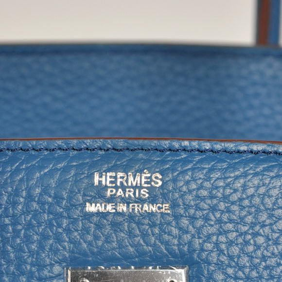 Hermes Birkin 35CM Tote Bags Togo Leather Mid Blue Silver Hermes Birkin 35CM Tote Bags Togo Leather Mid Blue Silver