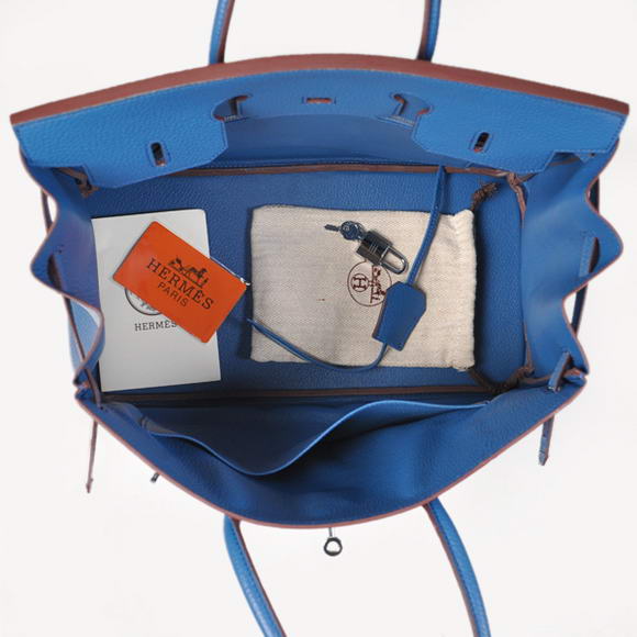 Hermes Birkin 35CM Tote Bags Togo Leather Mid Blue Silver Hermes Birkin 35CM Tote Bags Togo Leather Mid Blue Silver