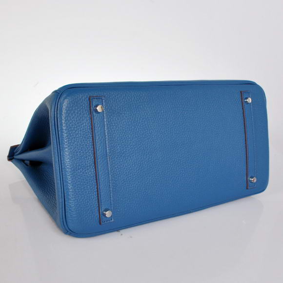 Hermes Birkin 35CM Tote Bags Togo Leather Mid Blue Silver Hermes Birkin 35CM Tote Bags Togo Leather Mid Blue Silver