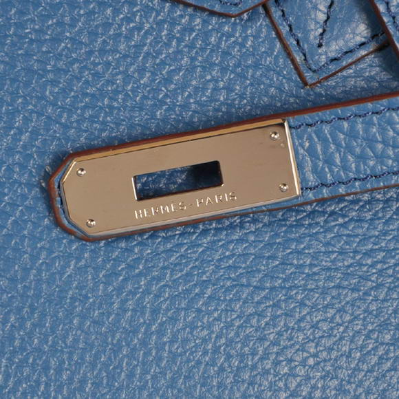 Hermes Birkin 35CM Tote Bags Togo Leather Mid Blue Silver Hermes Birkin 35CM Tote Bags Togo Leather Mid Blue Silver