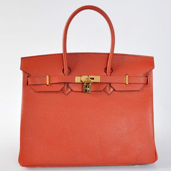 Hermes Birkin 35CM Tote Bags Togo Leather Mid Red Golden Hermes Birkin 35CM Tote Bags Togo Leather Mid Red Golden