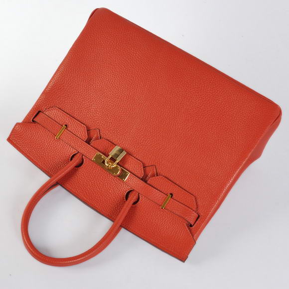 Hermes Birkin 35CM Tote Bags Togo Leather Mid Red Golden Hermes Birkin 35CM Tote Bags Togo Leather Mid Red Golden