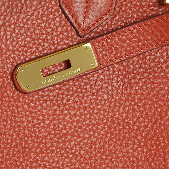 Hermes Birkin 35CM Tote Bags Togo Leather Mid Red Golden Hermes Birkin 35CM Tote Bags Togo Leather Mid Red Golden