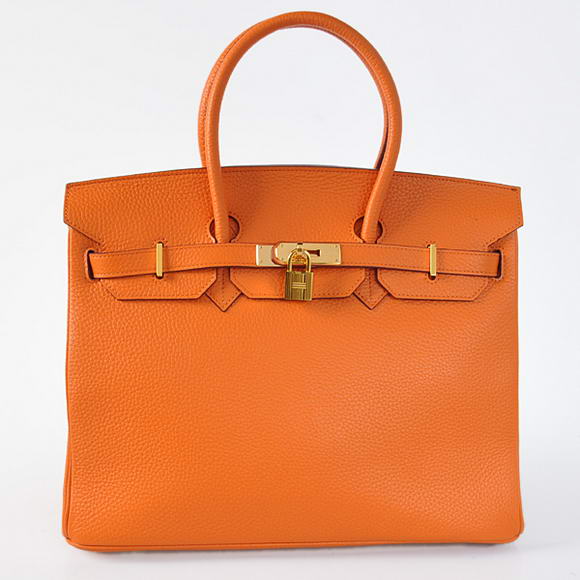 Hermes Birkin 35CM Tote Bags Togo Leather Orange Golden Hermes Birkin 35CM Tote Bags Togo Leather Orange Golden
