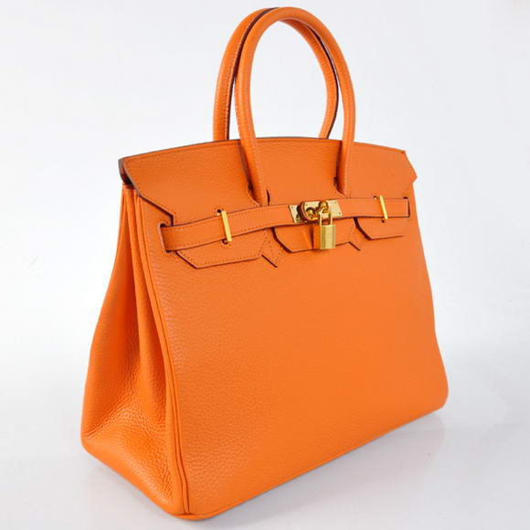 Hermes Birkin 35CM Tote Bags Togo Leather Orange Golden Hermes Birkin 35CM Tote Bags Togo Leather Orange Golden