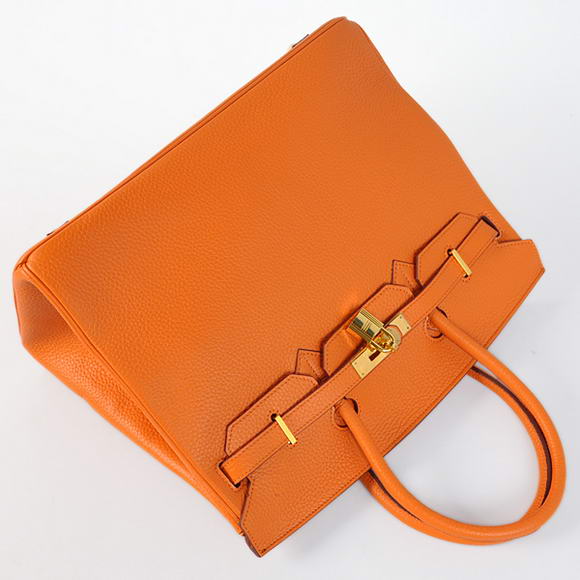 Hermes Birkin 35CM Tote Bags Togo Leather Orange Golden Hermes Birkin 35CM Tote Bags Togo Leather Orange Golden
