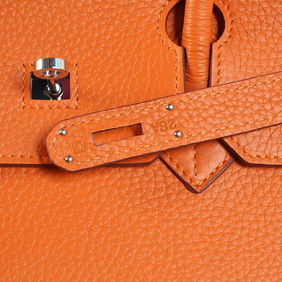 Hermes Birkin 35CM Tote Bags Togo Leather Orange Silver Hermes Birkin 35CM Tote Bags Togo Leather Orange Silver