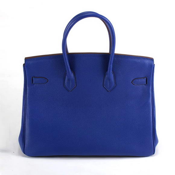 Hermes Birkin 35CM Smooth Leather Handbag 6089 Dark Blue Golden Hermes Birkin 35CM Smooth Leather Handbag 6089 Dark Blue Golden