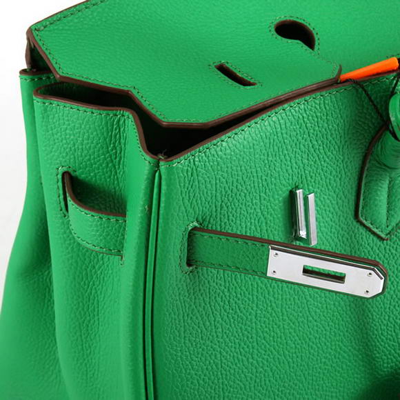 Hermes Birkin 35CM Smooth Leather Handbag 6089 Dark Green Silver Hermes Birkin 35CM Smooth Leather Handbag 6089 Dark Green Silver