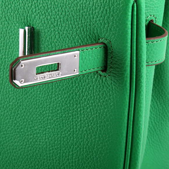 Hermes Birkin 35CM Smooth Leather Handbag 6089 Dark Green Silver Hermes Birkin 35CM Smooth Leather Handbag 6089 Dark Green Silver