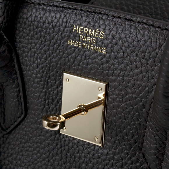 Hermes Birkin 35CM Togo Leather Handbag 6089 Black Golden Hermes Birkin 35CM Togo Leather Handbag 6089 Black Golden