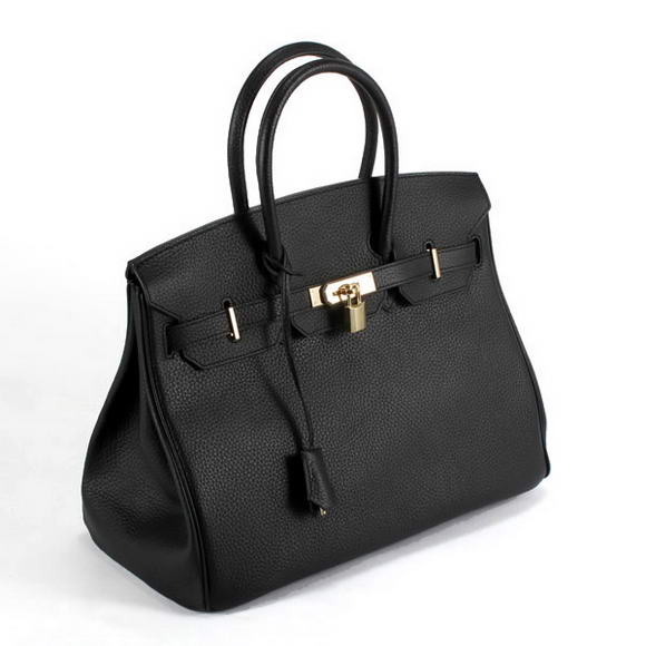 Hermes Birkin 35CM Togo Leather Handbag 6089 Black Golden Hermes Birkin 35CM Togo Leather Handbag 6089 Black Golden
