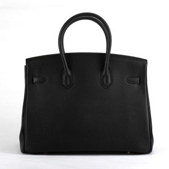 Hermes Birkin 35CM Togo Leather Handbag 6089 Black Golden Hermes Birkin 35CM Togo Leather Handbag 6089 Black Golden
