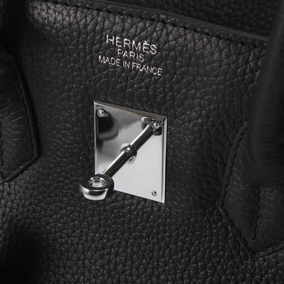 Hermes Birkin 35CM Togo Leather Handbag 6089 Black Silver Hermes Birkin 35CM Togo Leather Handbag 6089 Black Silver