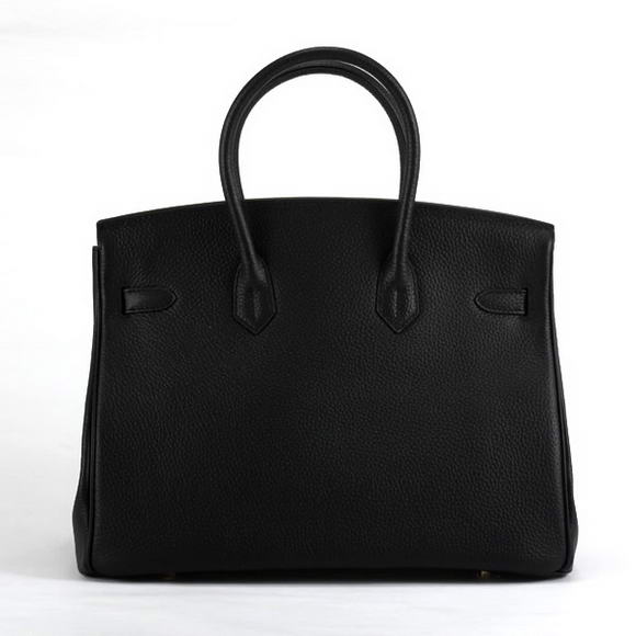 Hermes Birkin 35CM Togo Leather Handbag 6089 Black Silver Hermes Birkin 35CM Togo Leather Handbag 6089 Black Silver
