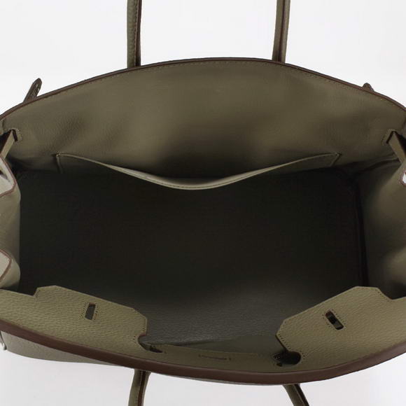 Hermes Birkin 35CM Togo Leather Handbag 6089 Dark Grey Silver