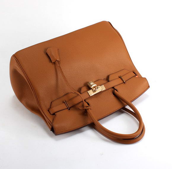 Hermes Birkin 35CM Togo Leather Handbag 6089 Light Coffee Golden Hermes Birkin 35CM Togo Leather Handbag 6089 Light Coffee Golden