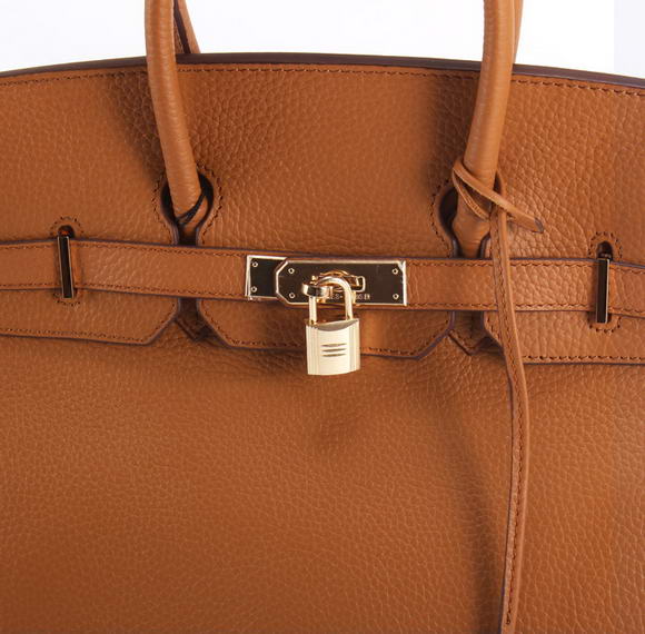 Hermes Birkin 35CM Togo Leather Handbag 6089 Light Coffee Golden Hermes Birkin 35CM Togo Leather Handbag 6089 Light Coffee Golden