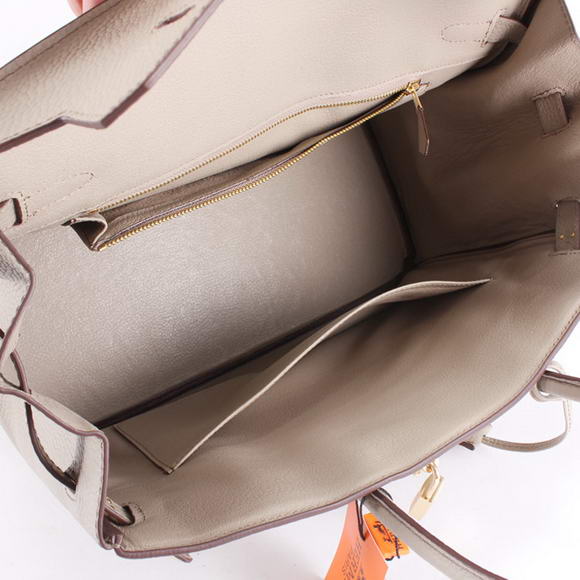 Hermes Birkin 35CM Togo Leather Handbag 6089 Light Grey Golden Hermes Birkin 35CM Togo Leather Handbag 6089 Light Grey Golden