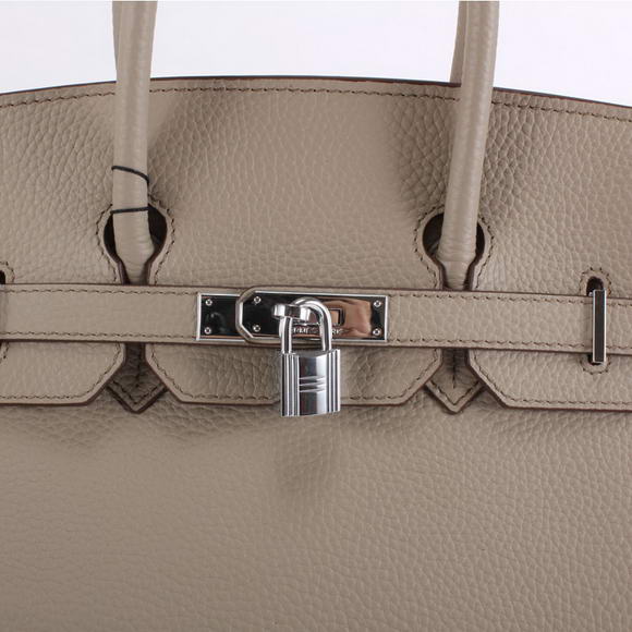 Hermes Birkin 35CM Togo Leather Handbag 6089 Light Grey Silver Hermes Birkin 35CM Togo Leather Handbag 6089 Light Grey Silver