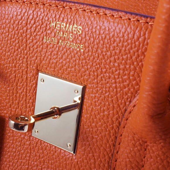 Hermes Birkin 35CM Togo Leather Handbag 6089 Orange Golden Hermes Birkin 35CM Togo Leather Handbag 6089 Orange Golden