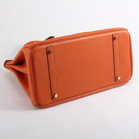 Hermes Birkin 35CM Togo Leather Handbag 6089 Orange Golden Hermes Birkin 35CM Togo Leather Handbag 6089 Orange Golden