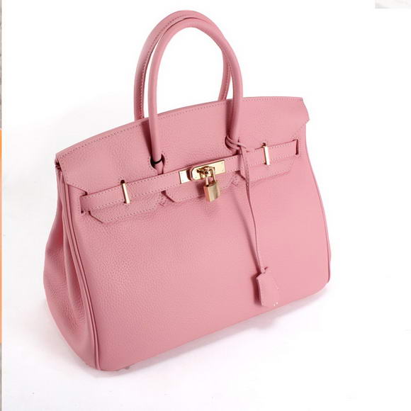 Hermes Birkin 35CM Togo Leather Handbag 6089 Pink Golden Hermes Birkin 35CM Togo Leather Handbag 6089 Pink Golden