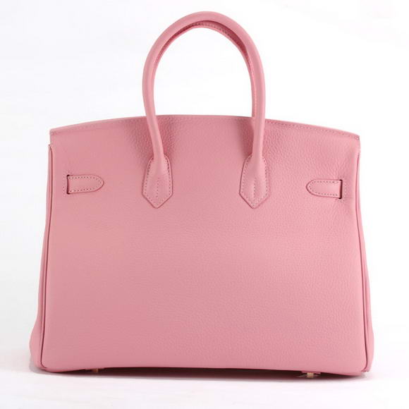 Hermes Birkin 35CM Togo Leather Handbag 6089 Pink Golden Hermes Birkin 35CM Togo Leather Handbag 6089 Pink Golden