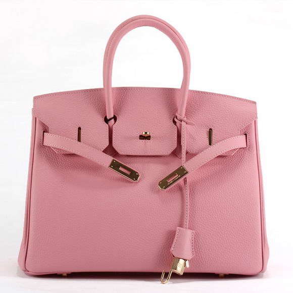 Hermes Birkin 35CM Togo Leather Handbag 6089 Pink Golden Hermes Birkin 35CM Togo Leather Handbag 6089 Pink Golden