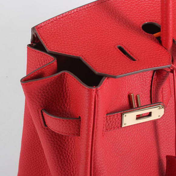 Hermes Birkin 35CM Togo Leather Handbag 6089 Red Golden Hermes Birkin 35CM Togo Leather Handbag 6089 Red Golden