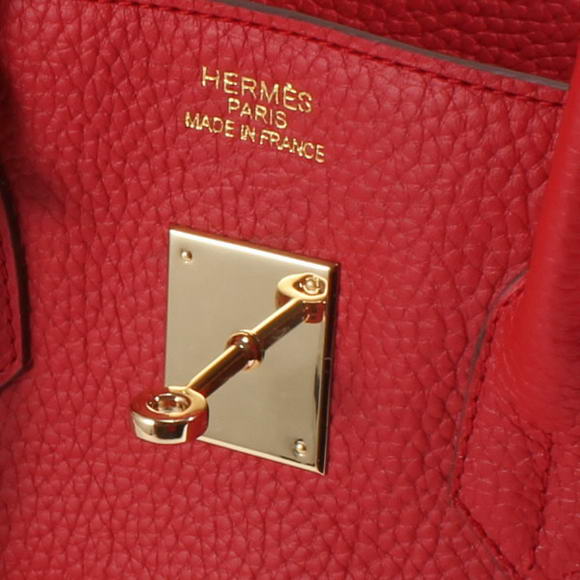 Hermes Birkin 35CM Togo Leather Handbag 6089 Red Golden Hermes Birkin 35CM Togo Leather Handbag 6089 Red Golden