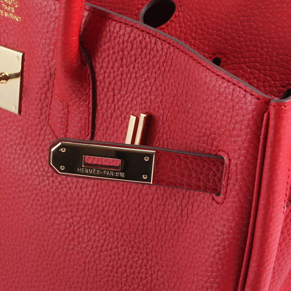 Hermes Birkin 35CM Togo Leather Handbag 6089 Red Golden Hermes Birkin 35CM Togo Leather Handbag 6089 Red Golden