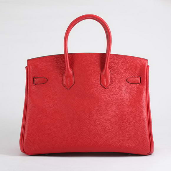Hermes Birkin 35CM Togo Leather Handbag 6089 Red Golden Hermes Birkin 35CM Togo Leather Handbag 6089 Red Golden