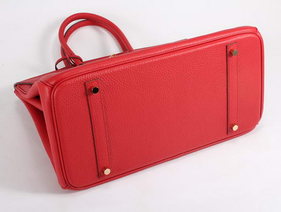 Hermes Birkin 35CM Togo Leather Handbag 6089 Red Golden Hermes Birkin 35CM Togo Leather Handbag 6089 Red Golden