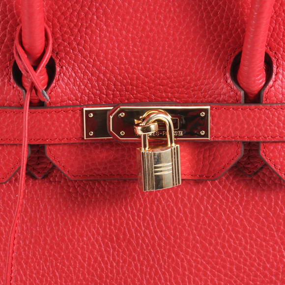 Hermes Birkin 35CM Togo Leather Handbag 6089 Red Golden Hermes Birkin 35CM Togo Leather Handbag 6089 Red Golden