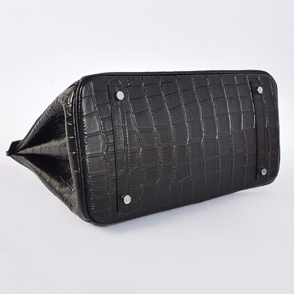 Hermes Birkin 35CM Tote Bags Crocodile Togo Leather Black Silver Hermes Birkin 35CM Tote Bags Crocodile Togo Leather Black Silver