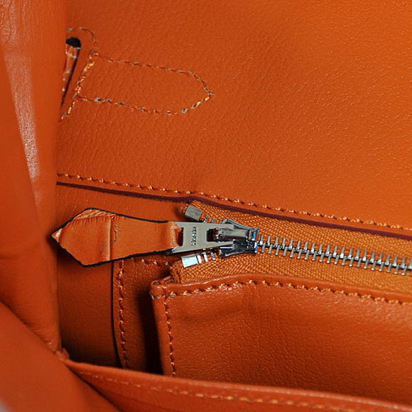 Hermes Birkin 35CM Tote Bags Crocodile Togo Leather Orange Silver Hermes Birkin 35CM Tote Bags Crocodile Togo Leather Orange Silver